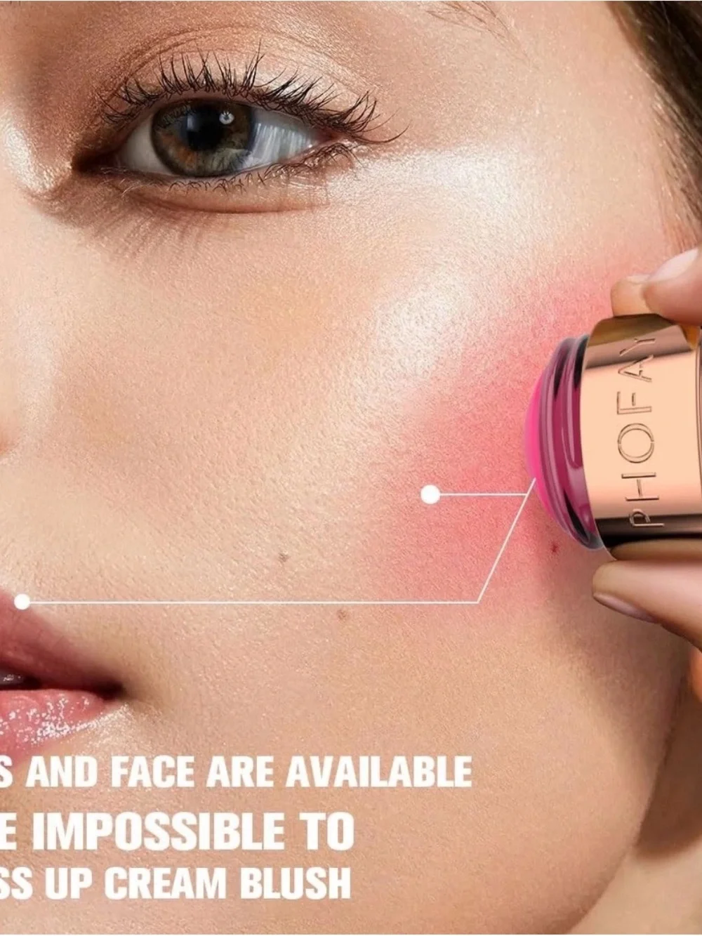 Phofay 3 in-1 Mousse Blush Cream & Lipstick Gloss-Soft Silky Creamy Texture